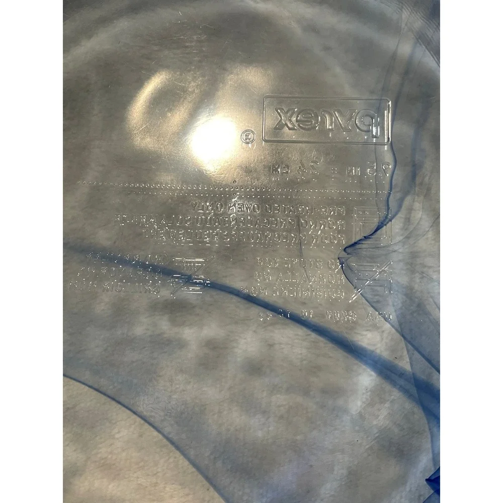 Pyrex Cobalt Blue Swirl Glass Pie Plate 9.5 Inch Fluted Rim Bakeware 24cm